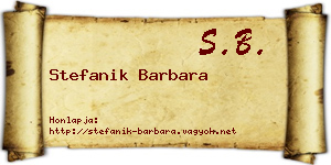 Stefanik Barbara névjegykártya